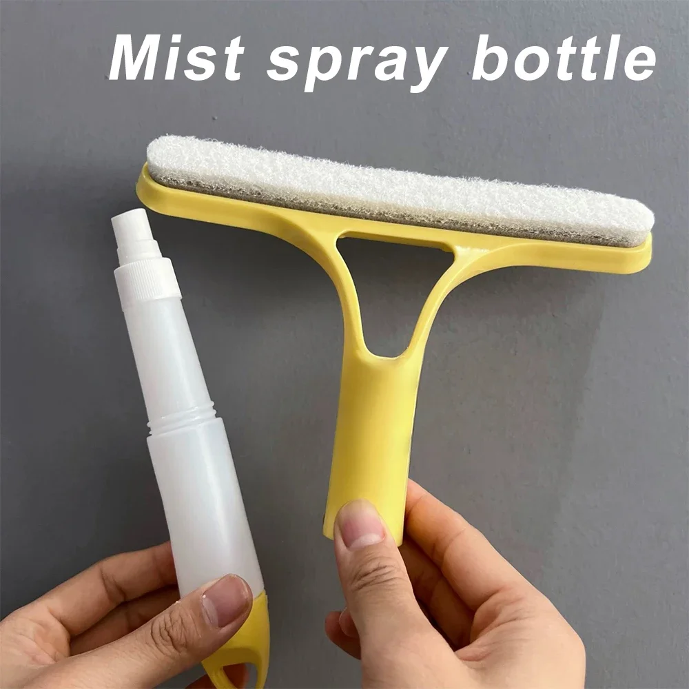 3-in-1 raamreinigingswisser Multifunctionele glazen spiegelwisser met spuitfles Microfiber scrub Huishoudelijke autoreiniger Gereedschap