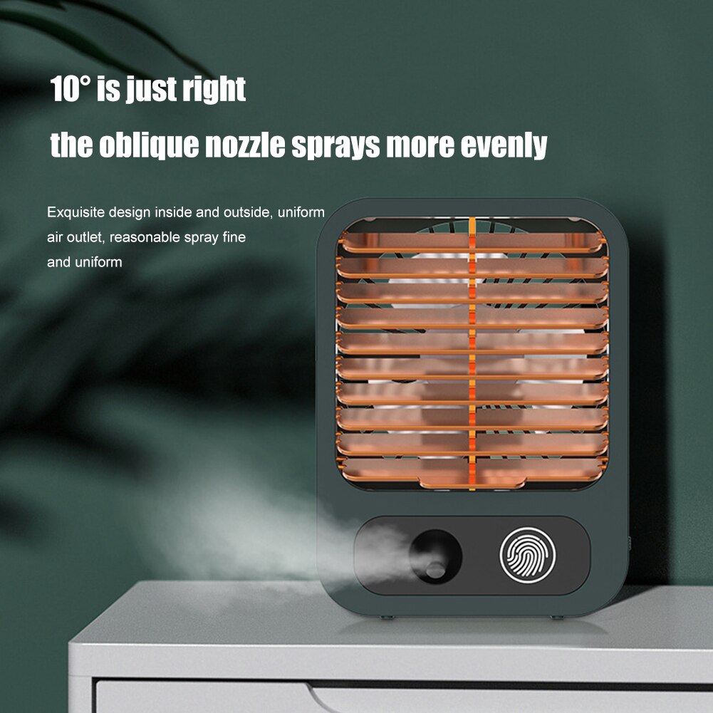 Portable 2 in 1 3 Gears Handheld Leafless Air Humidifier Fan USB Quiet Summer Electric Personal Desktop Fan for Office Bedroom