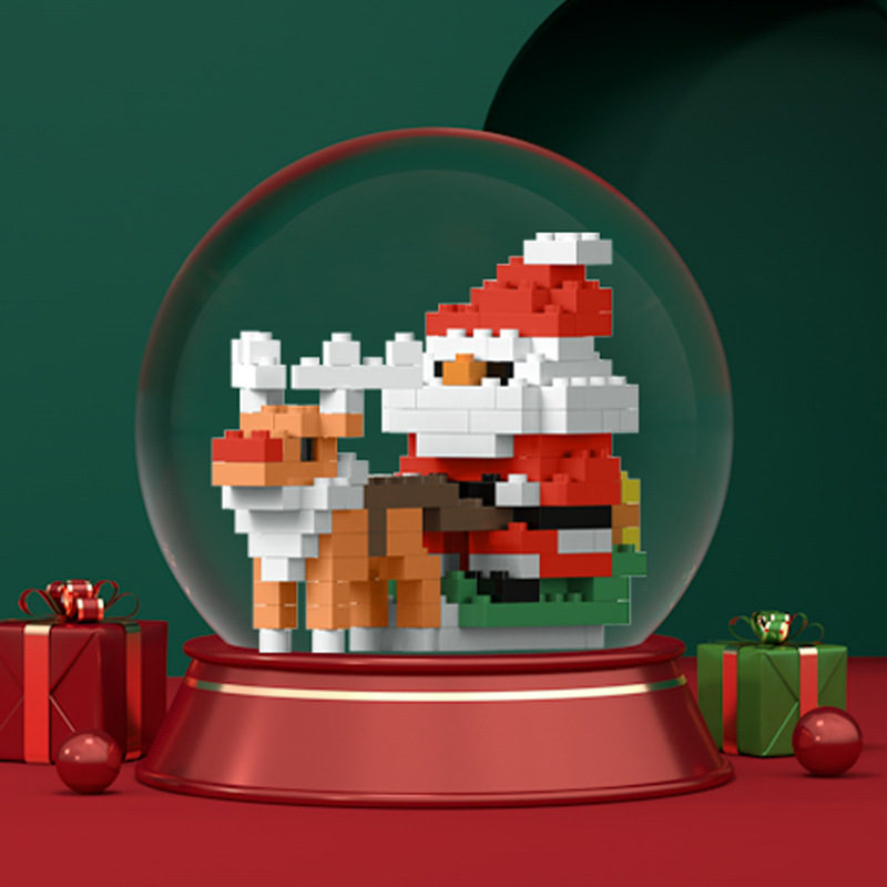 Christmas Series Of Particle Diamond Building Blocks Educational Assembling Toys Christmas Tree Santa Claus Small Ornaments