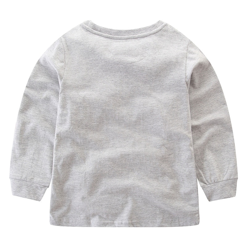 T-shirt Enfant Manches Longues - Impression Dino Cartoon - Coton Tricot Automne - Unisexe