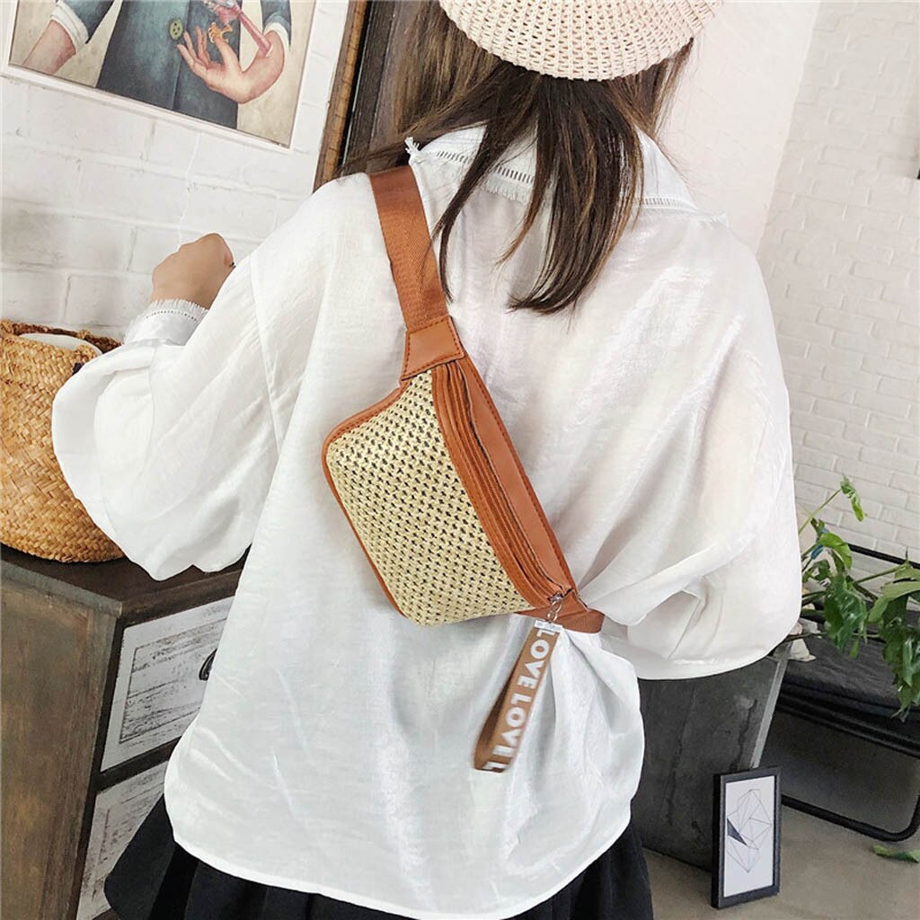 Classic Woven Casual Wild Taille Tas Voor Dame Mode Messenger Bags Brief Borst Banaan Casual Riem Tas Schoudertas Dames