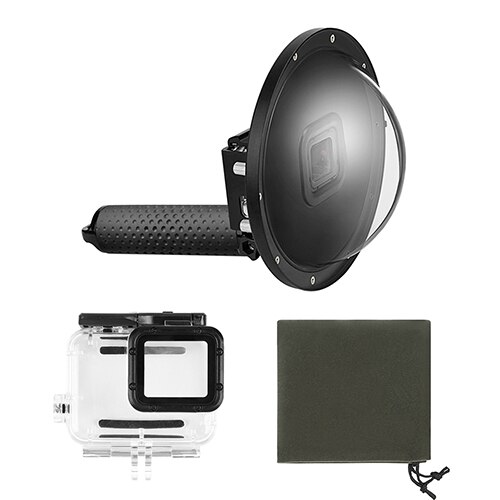 Dôme sous-marin pour GoPro Hero 7 6 5, noir avec poignée flottante, étui étanche, lentille de pare-soleil, accessoire: no lens hood