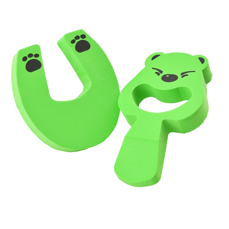 TUSUNNY 1pc Baby bescherming stop houder slot Veiligheid Guard Finger Protect Kind kids Baby Cartoon Jammers Stop Deur: green