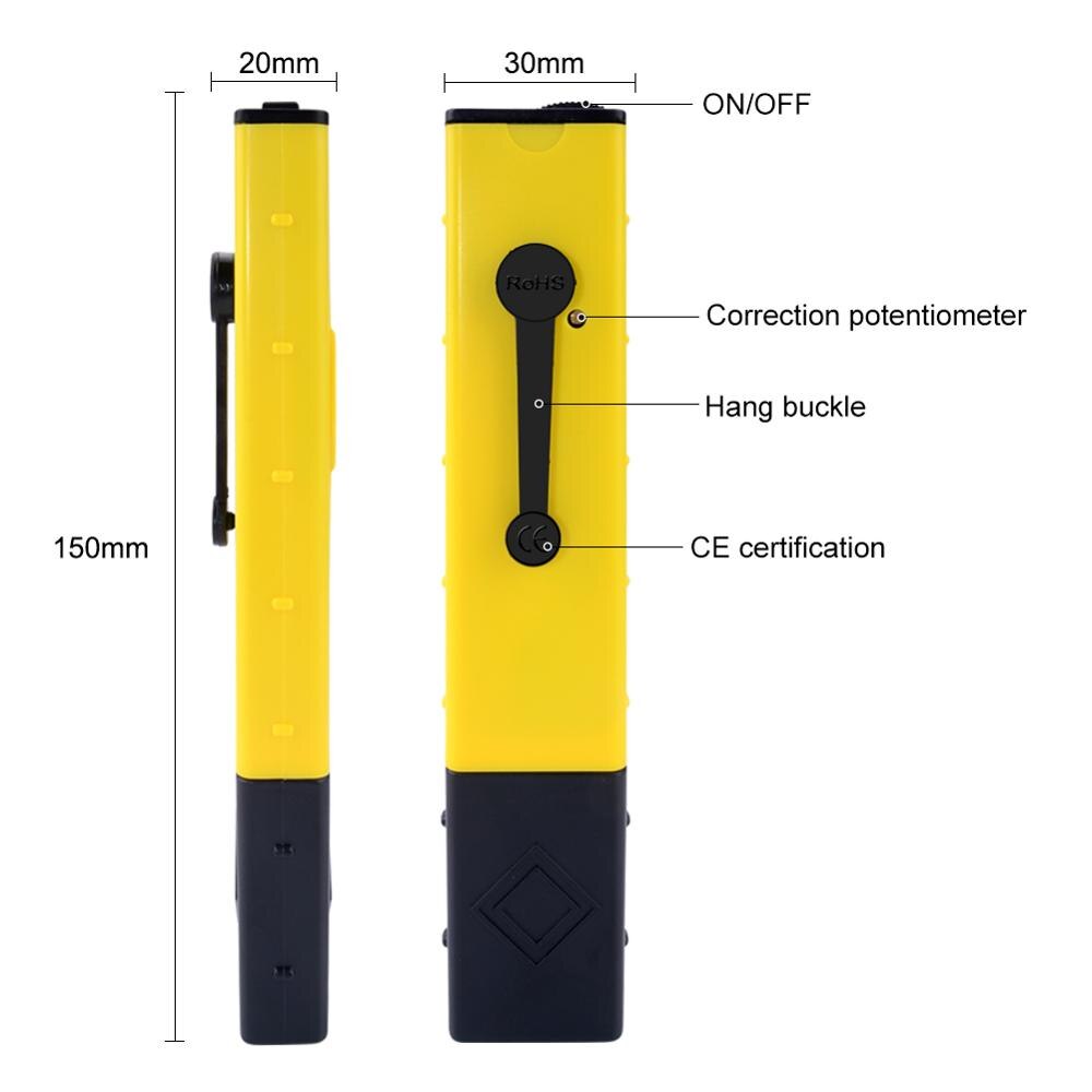 Digitale PH meter met ATC PH test pen Zuurgraad meter pH tester Water quality test pen Nauwkeurigheid 0.1pH draagbare PH meter blacklight