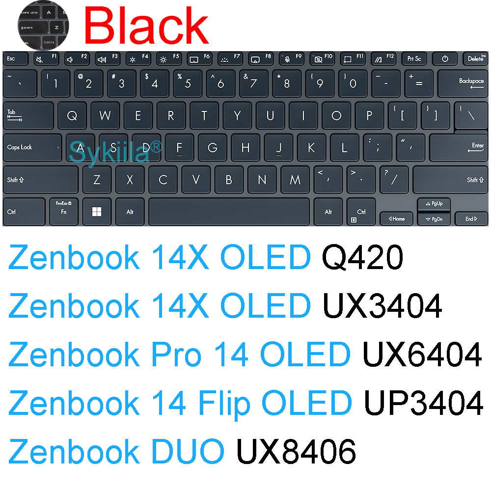 Tastaturabdeckung für ASUS Zenbook 14 OLED kippen Profi UX3406 UX3405 UX3404 hoch3404 UX6404 Q420 UX5401 Silikon-Schutzhülle: Braun