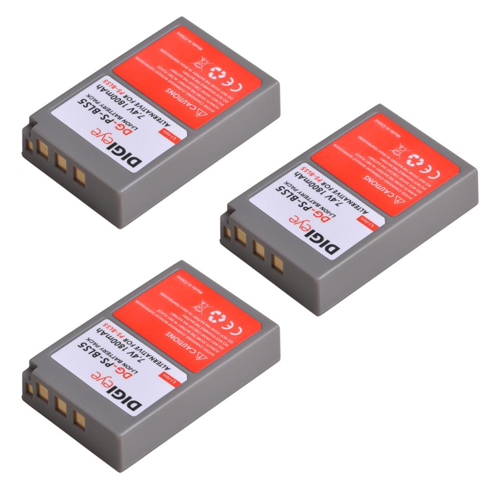 Batería de BLS-5 BLS-50 de PS-BLS5 de 1800mAh para OM-D Olympus, Mark II, Mark III, Pen E-M10, E-PL2, E-PL5, E-PL6, E-PL7, Stylus 1: 3 battery