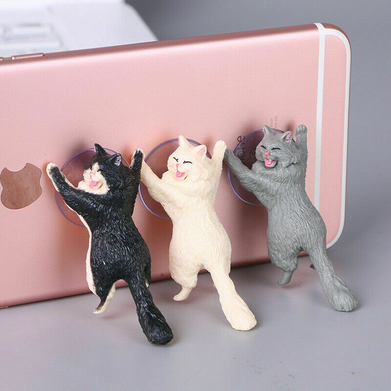 1pcs Cute Cat Cell Phone Holder Tablets Desk Car Stand Mount Sucker Bracket Universal Mobile Phone Bracket For IPhone For IPad