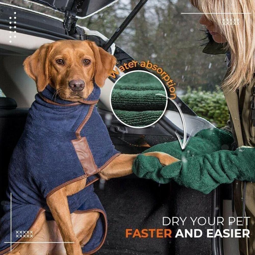 Pet Drying Gloves Bathing Bathrobe Towel Cleaning Glove Super Absorbent Pet Drying Mitts Microfiber for Massaging Dog Cat Horses