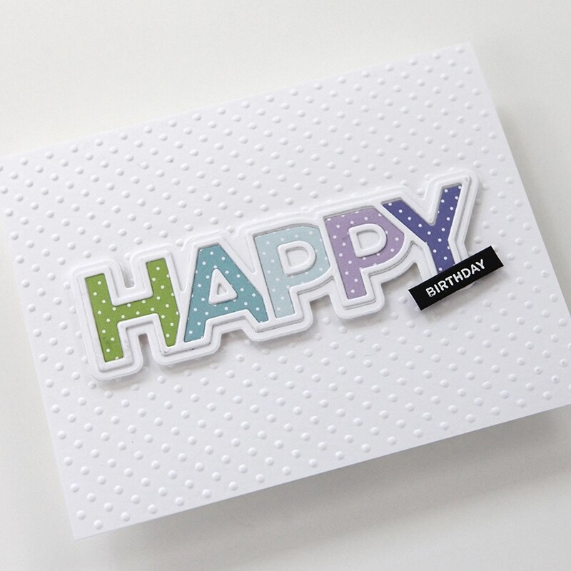 Gratulerer med dagen engelsk brev sentiment ord metall kutte stanser kuttet til scrapbooking og gratulasjonskort gjør ingen stempler