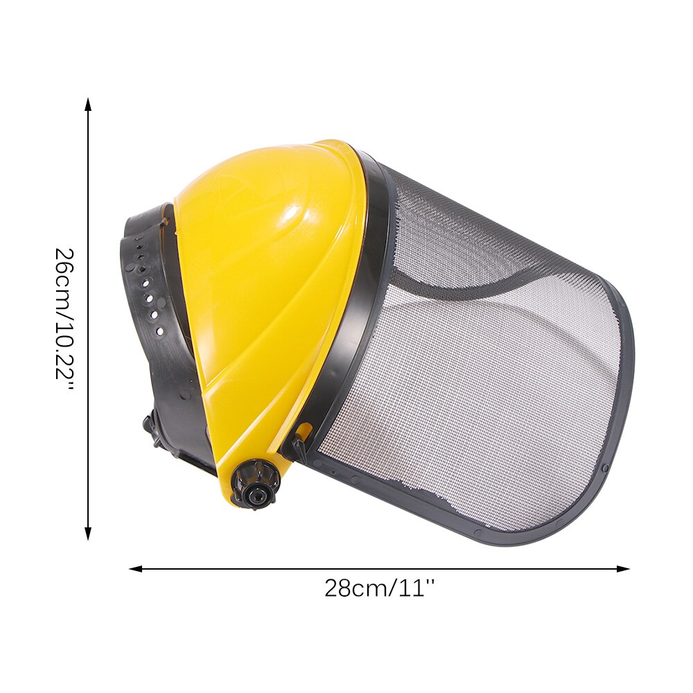 Cortador de césped de jardín, casco de seguridad con visera de malla de cara completa para desbrozadora de registro, protección forestal de