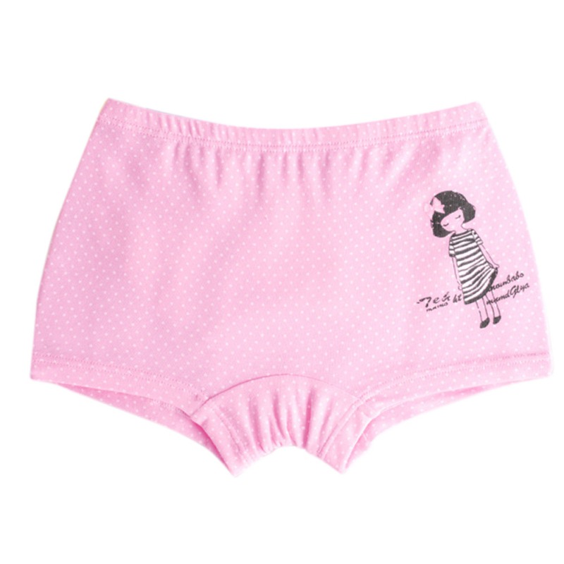 Meninas roupa interior crianças 2 pçs sólido algodão dos desenhos animados impressão calcinha boxer briefs shorts da criança crianças bottoms: pink / M