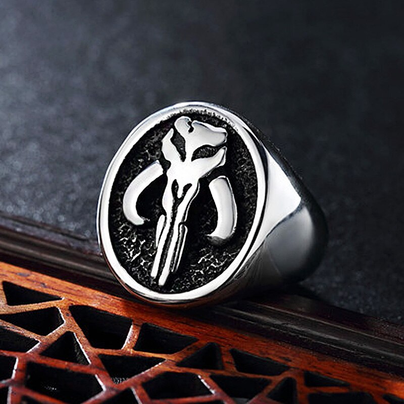 Bague crâne Alien polie pour hommes et femmes, en acier inoxydable, Punk, Biker, Vintage, gothique, Signet, directe