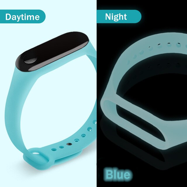 Lu mi nous mi banda 3 4 Correa pulseras accesorios de luz de la noche de reemplazo para Xiaomi Smartband Xio mi Xaio mi Xia mi xao mi xaiomy: Azul / For Xiaomi Band 3