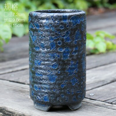 Ceramic Succulent Flower Pots Do Old Rust Stoneware Flower Pots Retro Breathable Perforated Kiln Variable Potted Plants: V