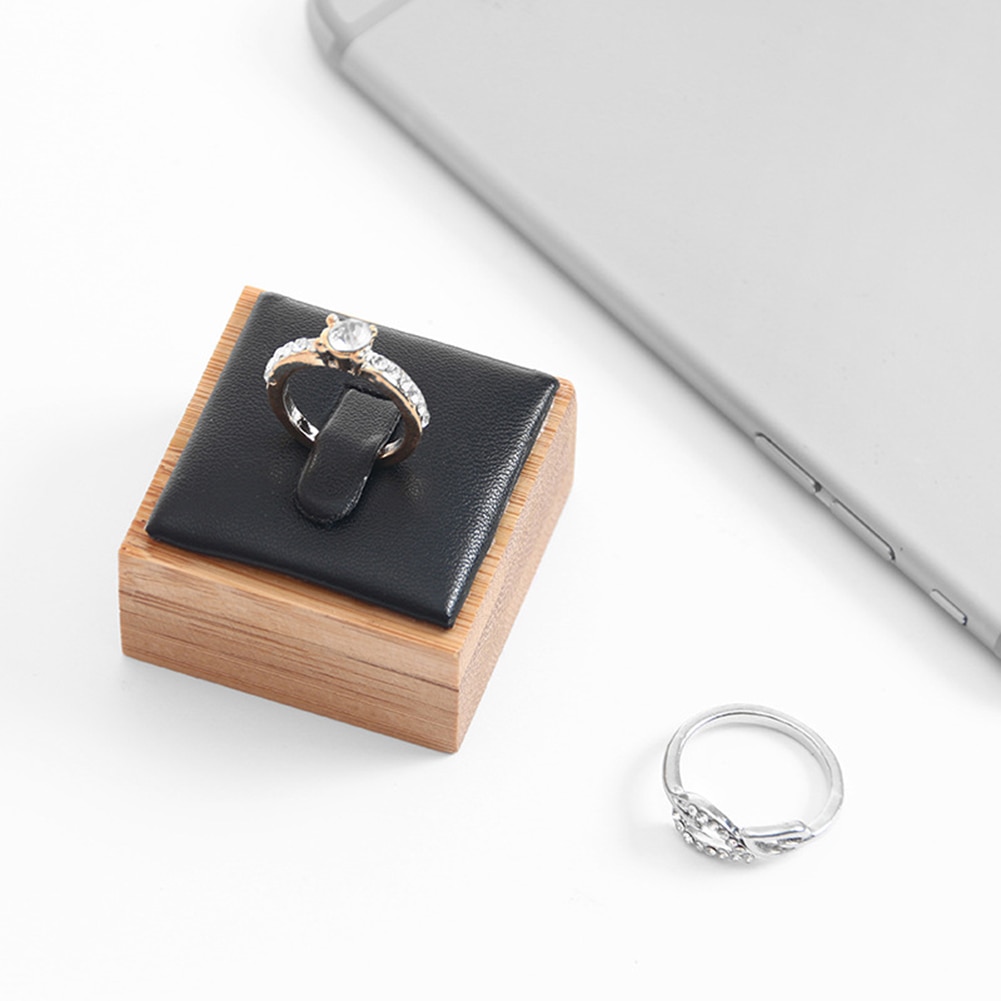 Wooden Finger Ring Display Rack Jewelry Display Stand Ring Showcase Display Props Counter Decoration