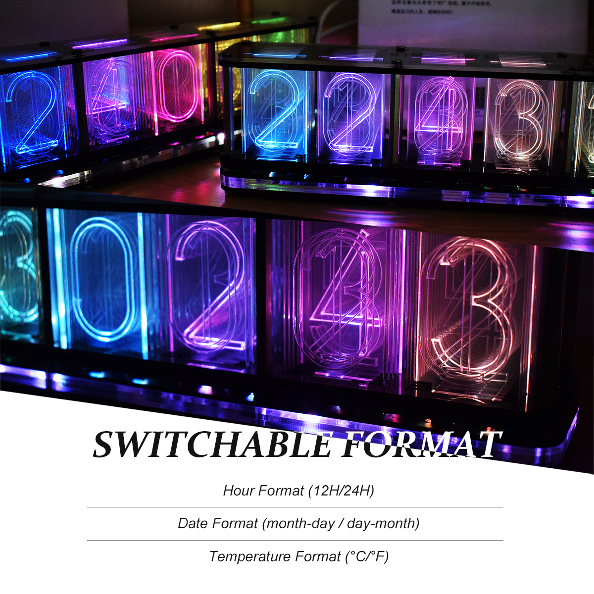 DS3231 Digital LED Wecker Bausatz 6-Ziffer Großen deutlich Schrift Anzeige Elektronische Uhr Groß Musik Spektrum Anzeige Uhr modul