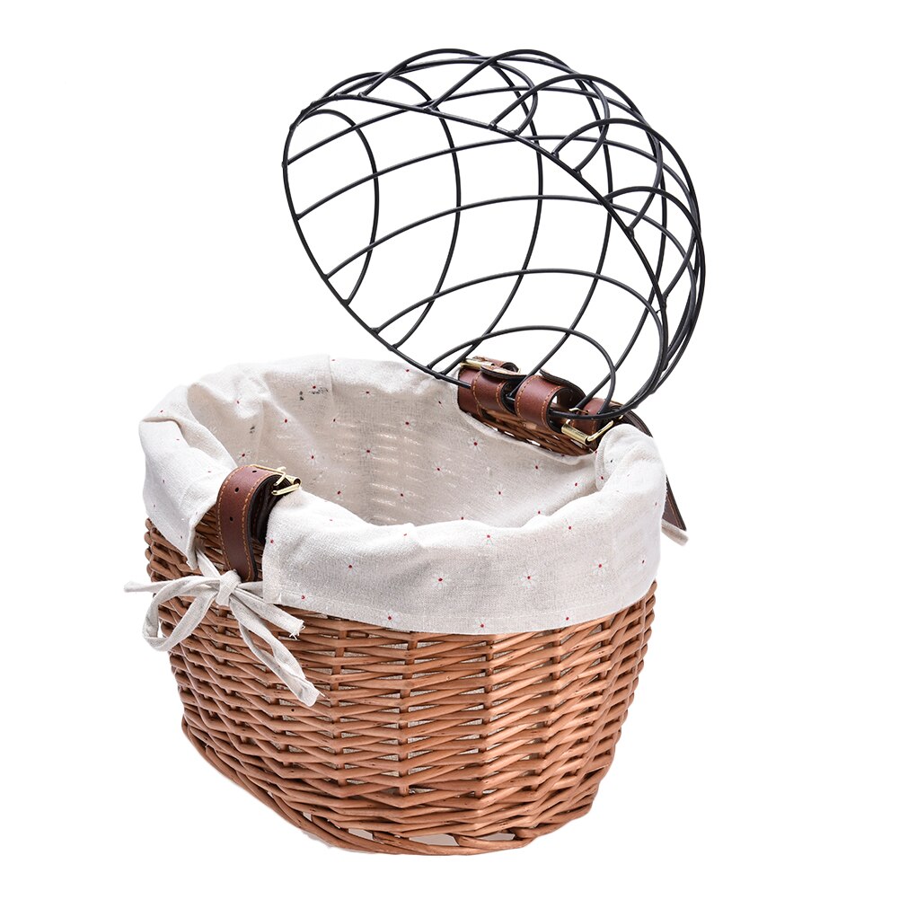 Gato frontal para manillar de bicicleta, bolsa de transporte para perro, cesta para mascota con marco de hierro, portador frontal de bicicleta, extraíble