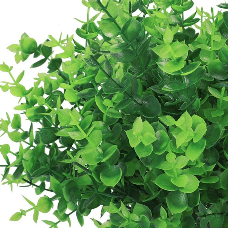 24 Pack Artificial Greenery Outdoor Plants Plastic Boxwood Shrubs Stems for Home Farmhouse Garden Office Wedding