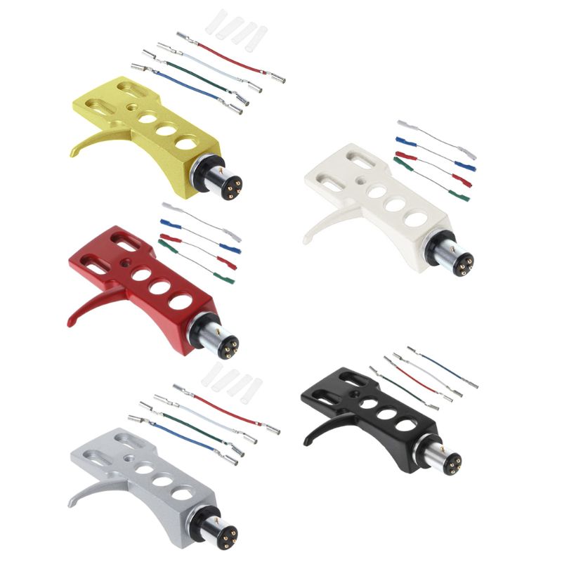 Turntable headshell mount universal lp phono cartridge replacement phonograph head holder stylus lead wire