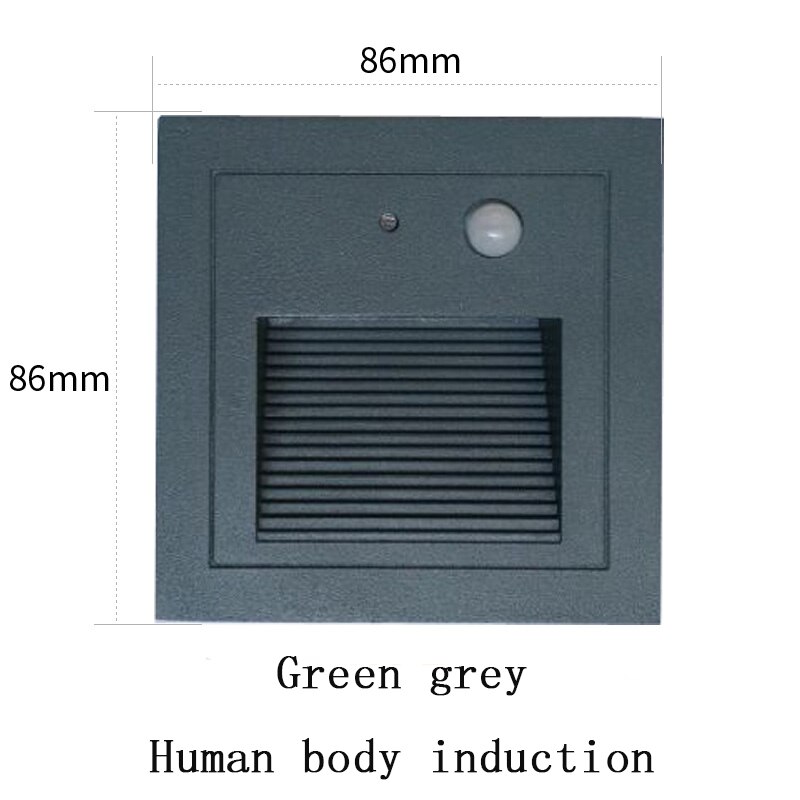 Vandtæt ført sensor udendørs gangbro lys lampe med  ip65 aluminium firkantet vægmonteret til hjem have sti gade gårdhave: Grøn-sensor