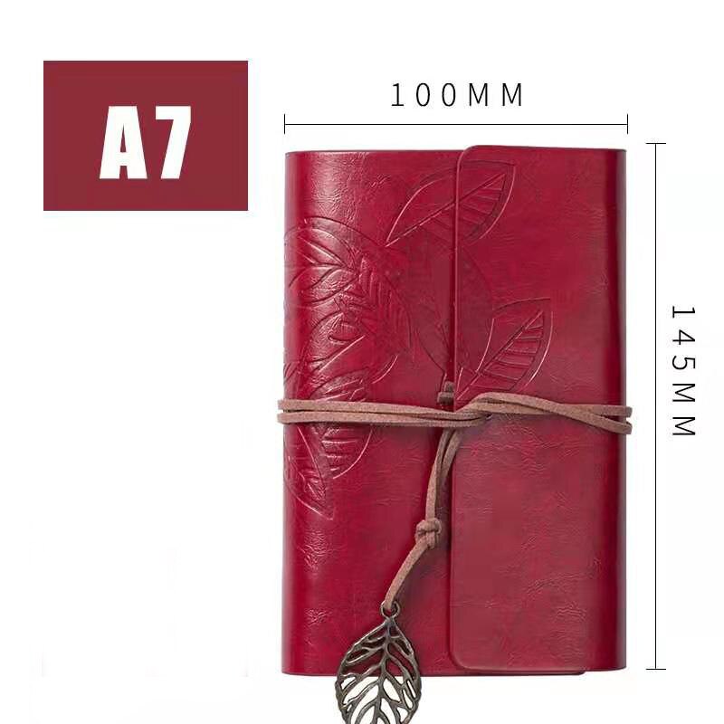 Yiye Zhiqiu – carnet de notes en cuir à feuilles mobiles, carnet de voyage, journal intime , cahier A6, personnalisation: A7 red