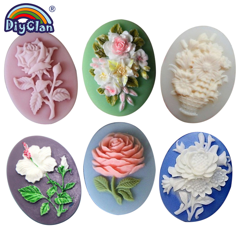 Bloem Fondant Siliconen Mallen Voor Mok Decorating Rose Hars Polymeer Klei Decoratie Vorm Gips Mastiek Aroma Craft Maken Novel