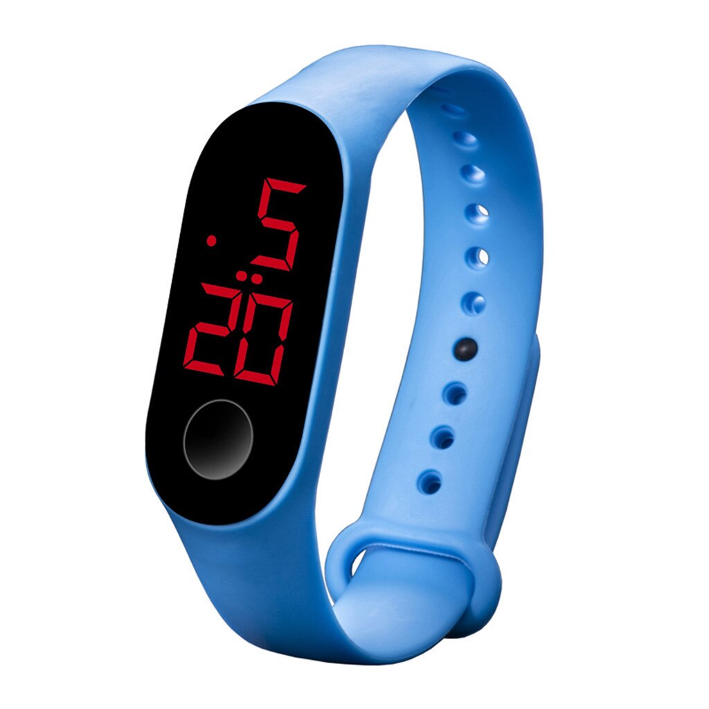 Reloj digital para mujer, reloj electrónico para mujer, con anillo colgante, LED, deportivo, inteligente: Azul