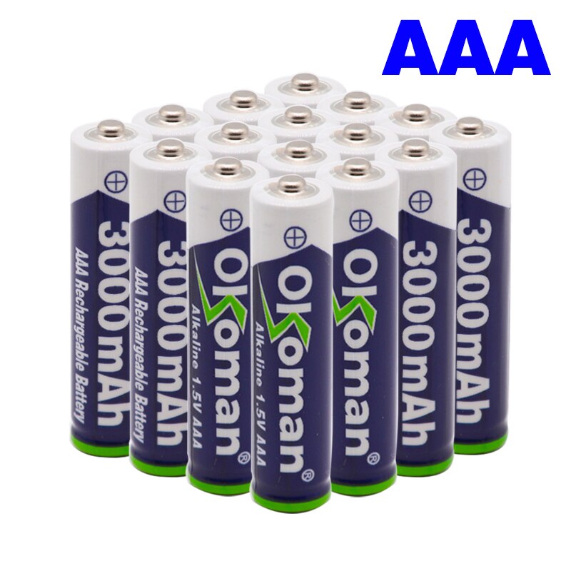 Okoman 1,5 V AAA 3000mAh alkalisch akku + 3800 mAh AA alkalisch batterie für LED licht spielzeug uhr MP3 Spieler