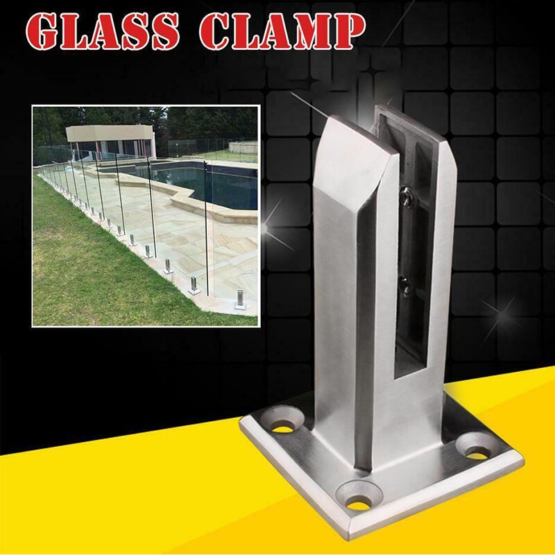 Gulvstående trappe balkon pool glasstuds stolpe gelænder rækværk klemme 160mm --m25
