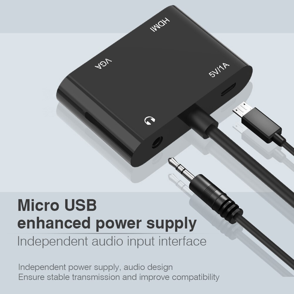 Hdmi Naar Vga + Hdmi Adapter 1080P Dual-Monitor Audio/Video Converter Vga Splitter Voor Pc Notebook projector Hdmi Splitter 1 In 2