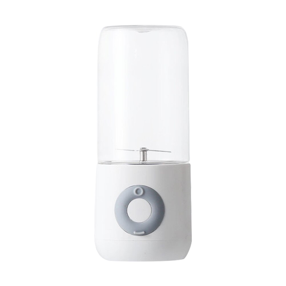 Licuadora portátil recargable por USB, procesador de batidos eléctrico, máquina exprimidora de frutas Personal de mano, 500ml: 	4 blades White