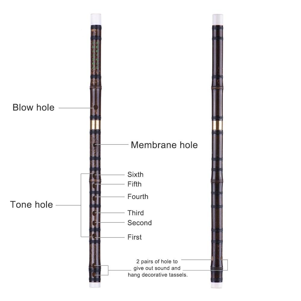 Flûte de bambou amère à la main enfichable/Dizi Instrument Musical chinois traditionnel à vent en F Key pour le niveau d'étude débutant