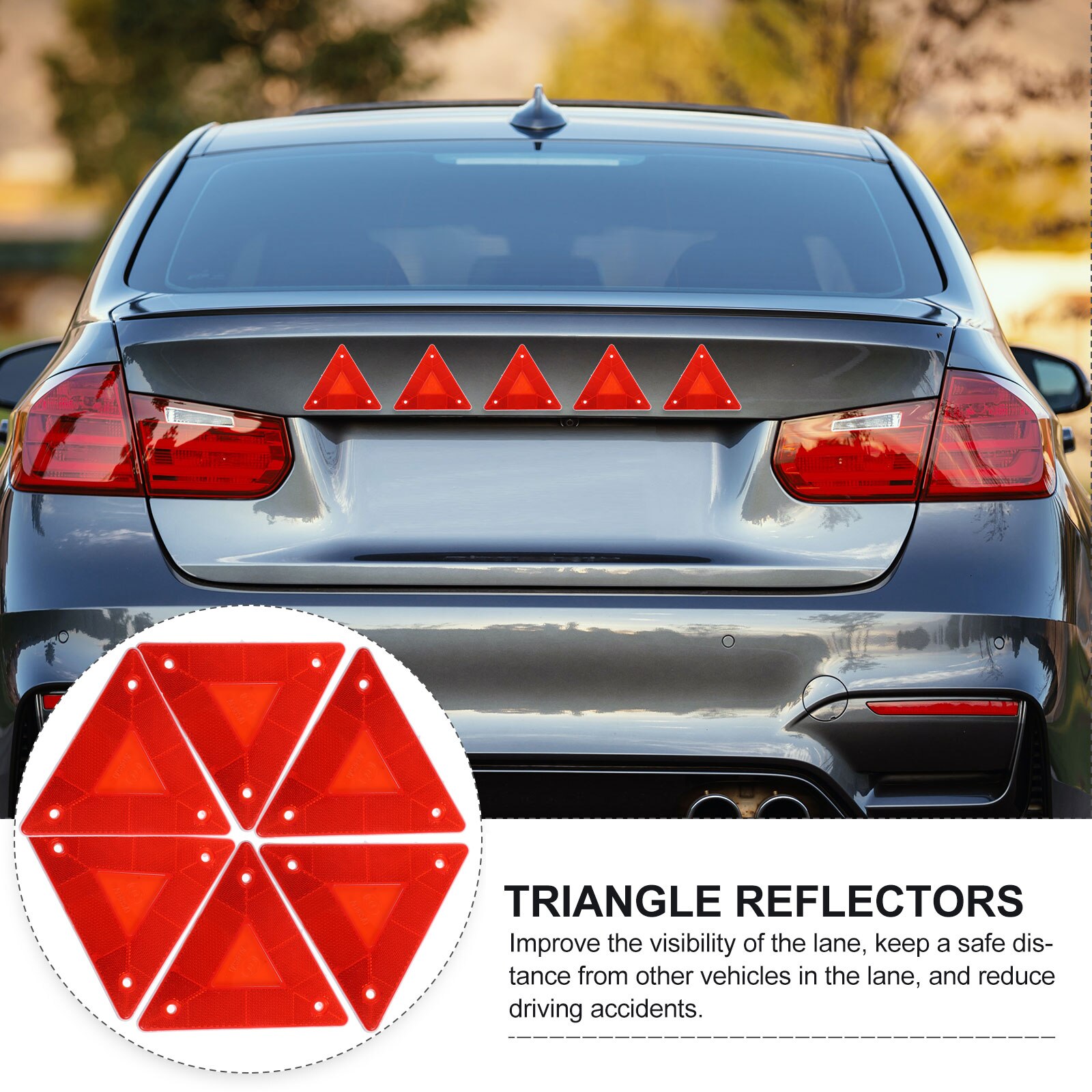 10pcs Car Reflector Triangle Reflector Nice Durable Safe Light Warning Sign Truck Reflector for Warning