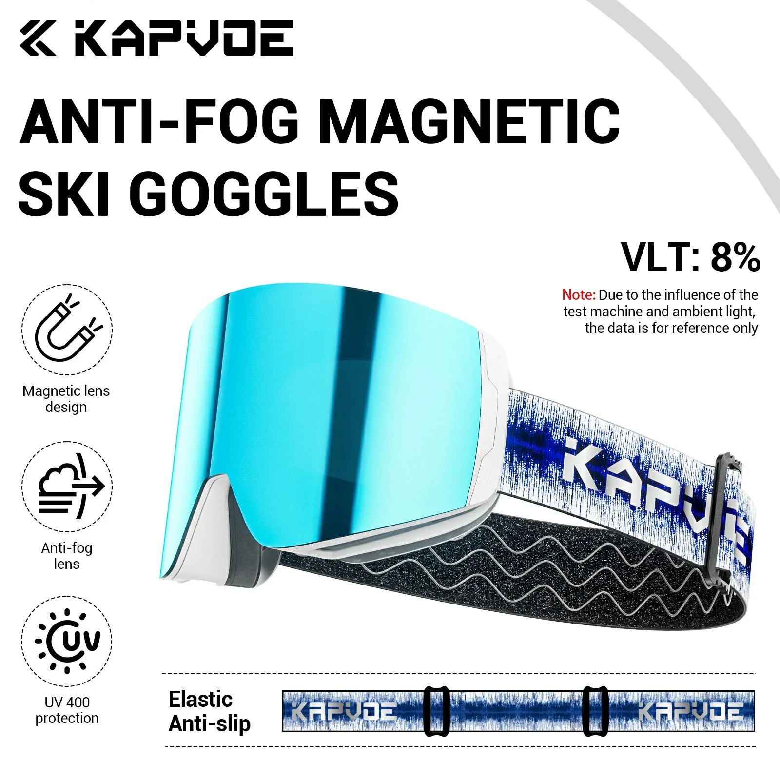 KAPVOE Photochromic Outdoor Sport Ski Snowboard Goggle Men UV400 Protection Women Glasses Magnetic Attraction Skiing Goggles: transparent