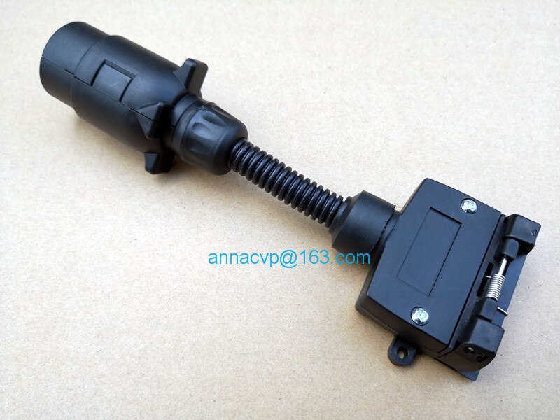 7 pin trailer round plug male to 7 pin flat female socket, trailer adapter plug socket trailer parts, trailer connector