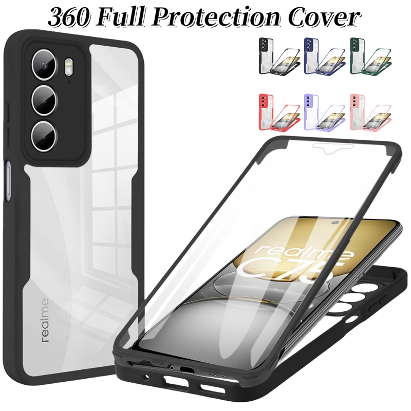etui na Realme C75 4G, pełna ochrona 360, przezroczyste etui na telefon Realme C75 C 75 RealmeC75 z silikonowym bumperem