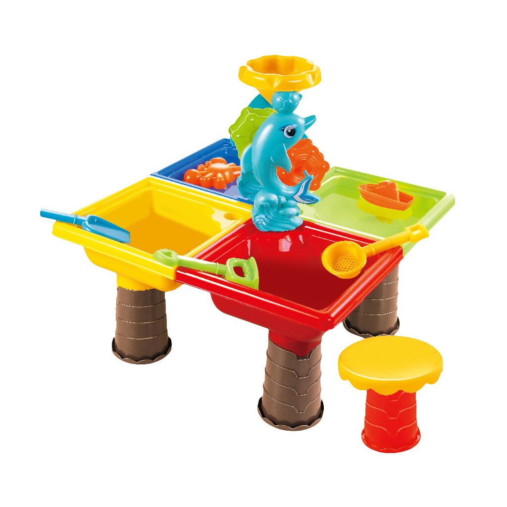 Baby Summer Sand And Water Table Box Baby Kids Children Outdoor Garden Beach Waterwheel Toys Family Game Toys