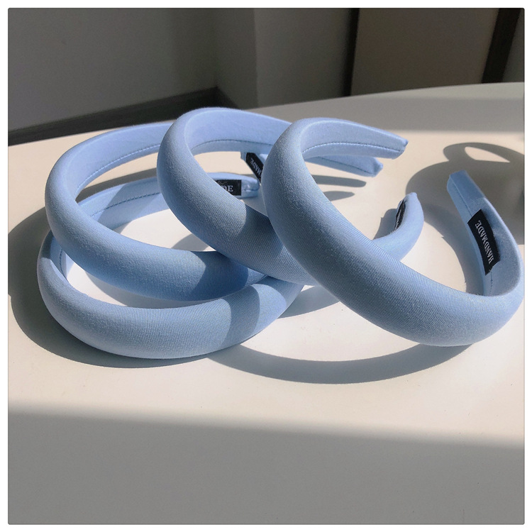 Diadema ancha de esponja suave para el pelo para mujer, bandanas de presión para el pelo, accesorios para el cabello, de verano