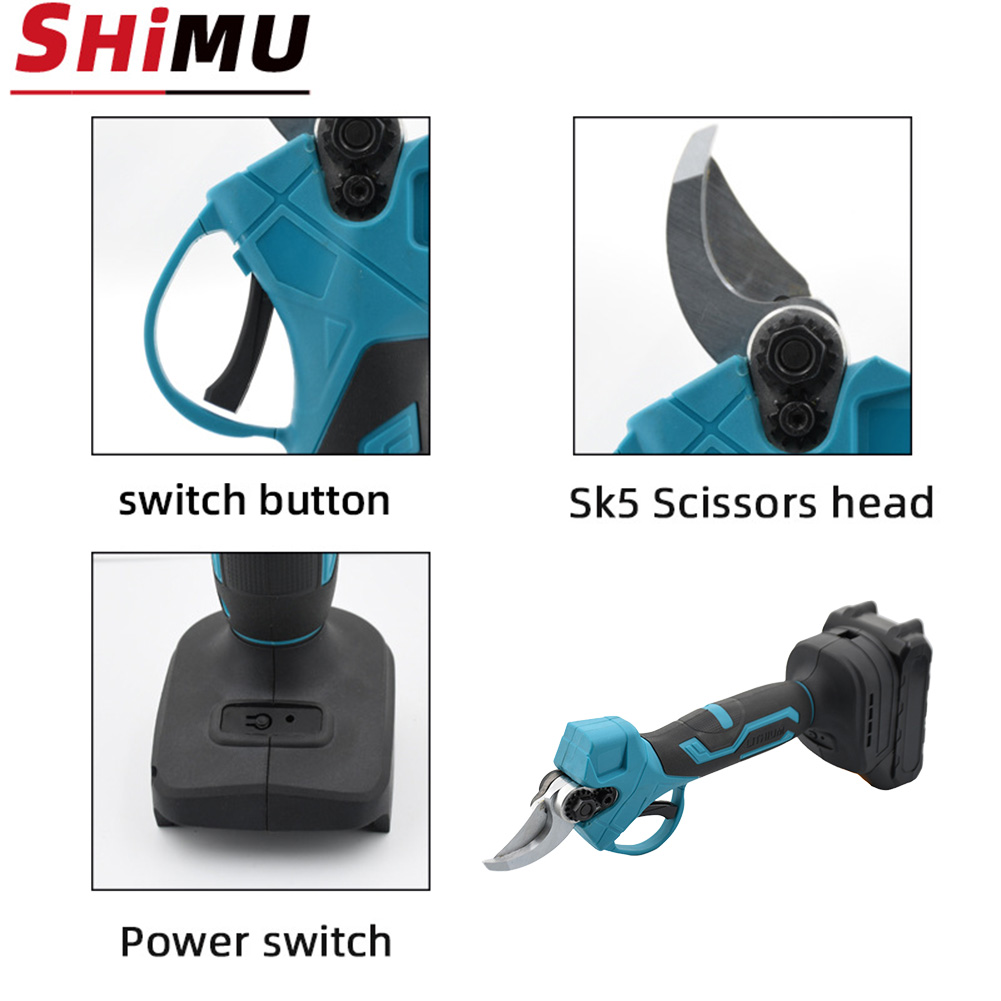Bürstenlose elektrische Gartenschere, Gartenwerkzeug, wiederaufladbare Gartenschere, kabellose elektrische Obstbaumschere für Makita 21 V Akku