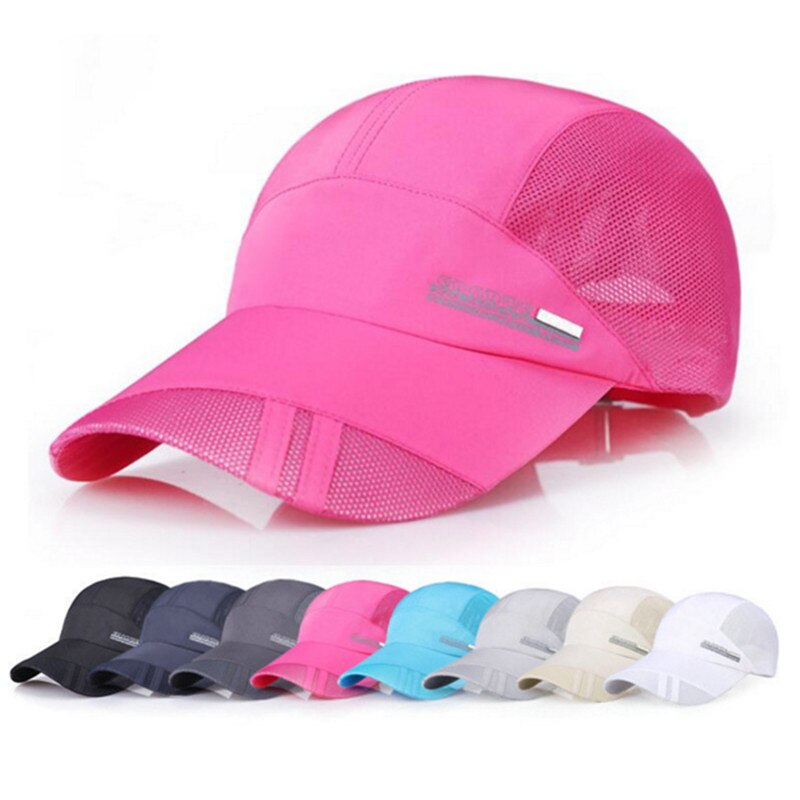 Summer Men&#39;s and Women&#39;s Breathable Quick Dry Mesh Baseball Cap Sport Outdoor Sunshade Hat 8Colors