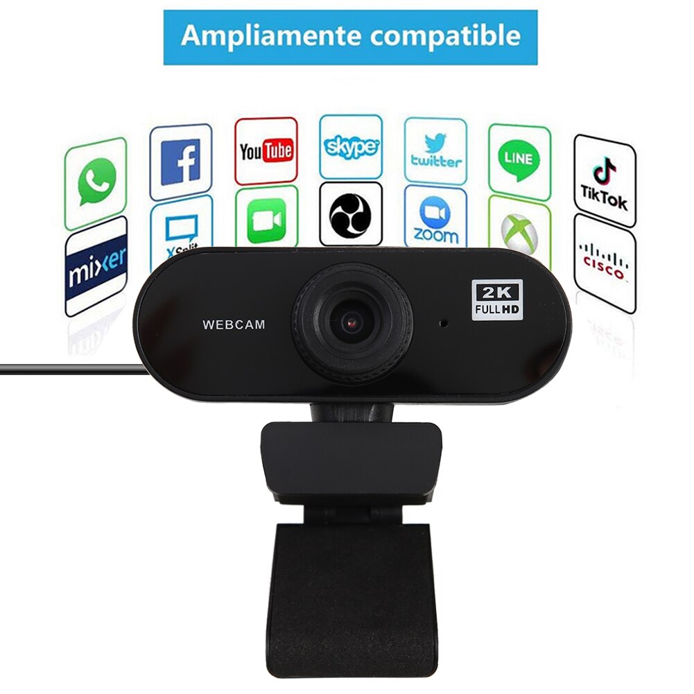 2K HD Webcam with Built-in Microphone USB Driver Free PC Computer Web Camera CMOS Sensor USB 2.0 Webcams