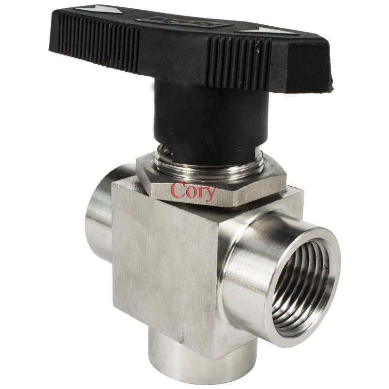 Válvula de bola de tres vías, rosca hembra G1/8 &quot;G1/4&quot; G3/8 &quot;G1/2&quot; G3/4 &quot;BSP, acero inoxidable 304, YFP-2B de temperatura de alta presión, 1 ud.