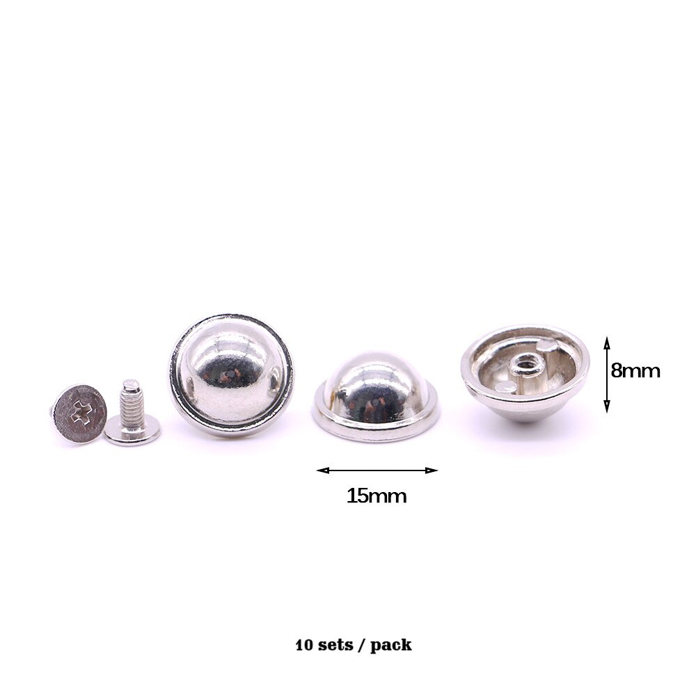 Screw Rivets 10 sets/pack Square rivet metal studs for shoes Silver pyramid moulds rivet B-06: Antique Zinc