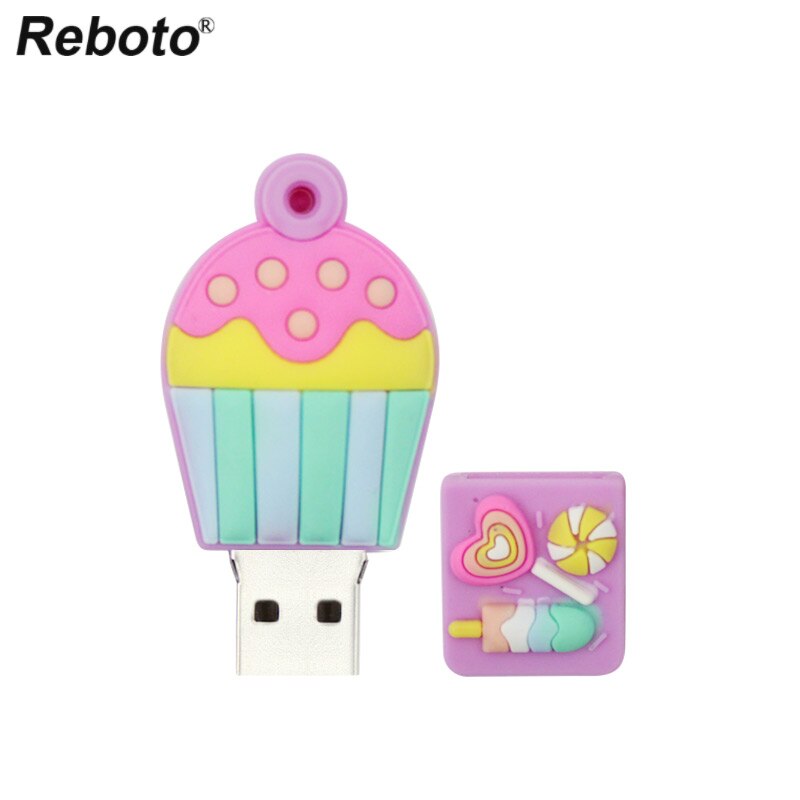 Retobo 64GB Pendrive Memory Disk 32GB Usb 2.0 Pen Drive 16GB Sweet Girl Usb 8GB U Stick Pink Cup Cake Donut Souvenir