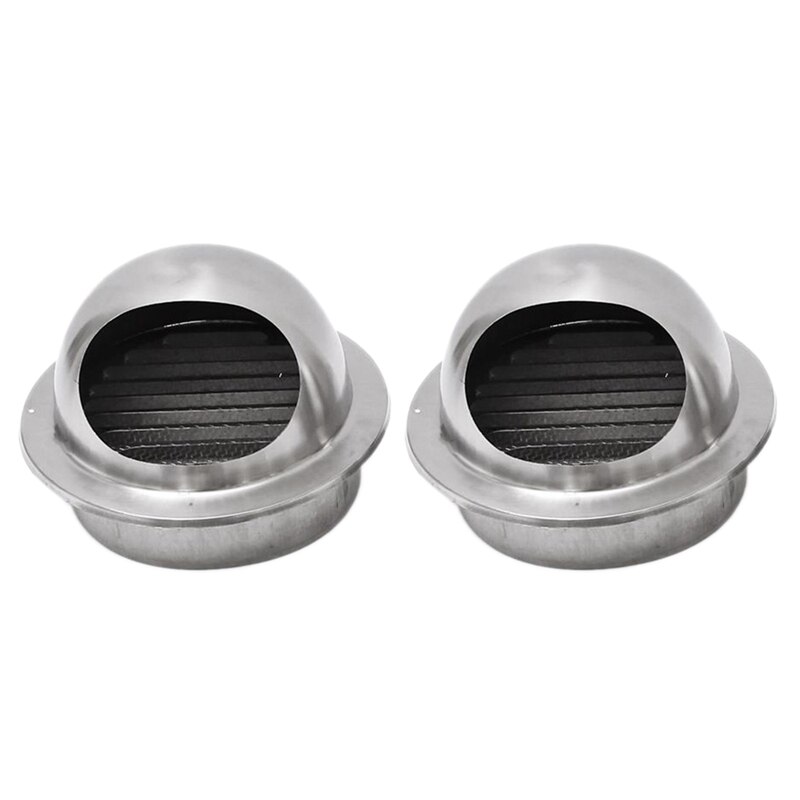 2x Stainless Steel Ventilation Wall Air Vent Exhaust Extractor Ducting 100mm &amp; 80mm
