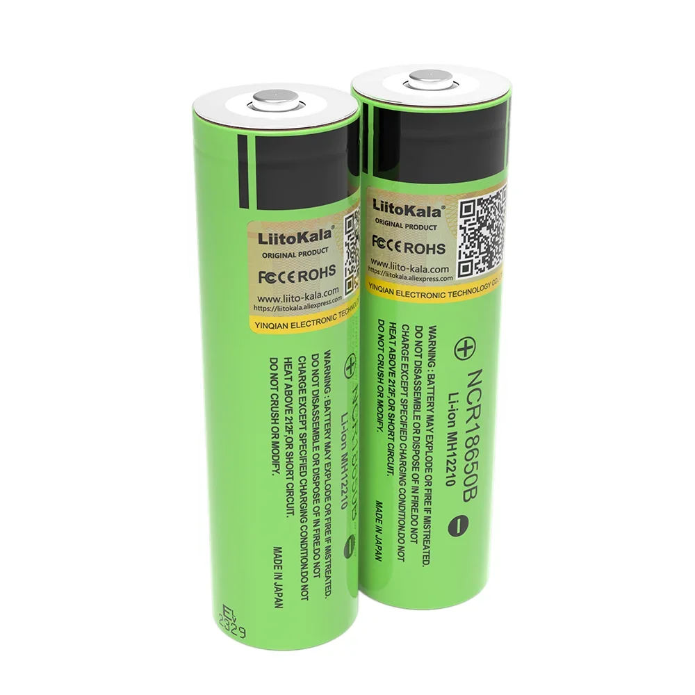 LiitoKala 100% Original NCR18650B 3.7v 3400mAh 18650 Lithium Rechargeable Battery with Pointed(No PCB) For Flashlight batteries