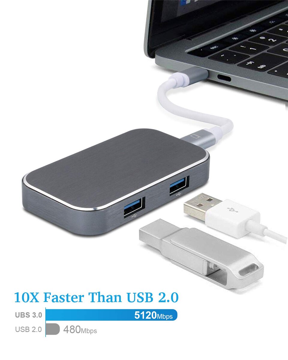 ¡Novedad de ! Adaptador de concentrador USB 3,1 tipo C a HDMI 4K 60Hz 100W PD Thunderbolt 3 USB C tipo-c con HUB USB 3,0 para MacBook Pro/Air