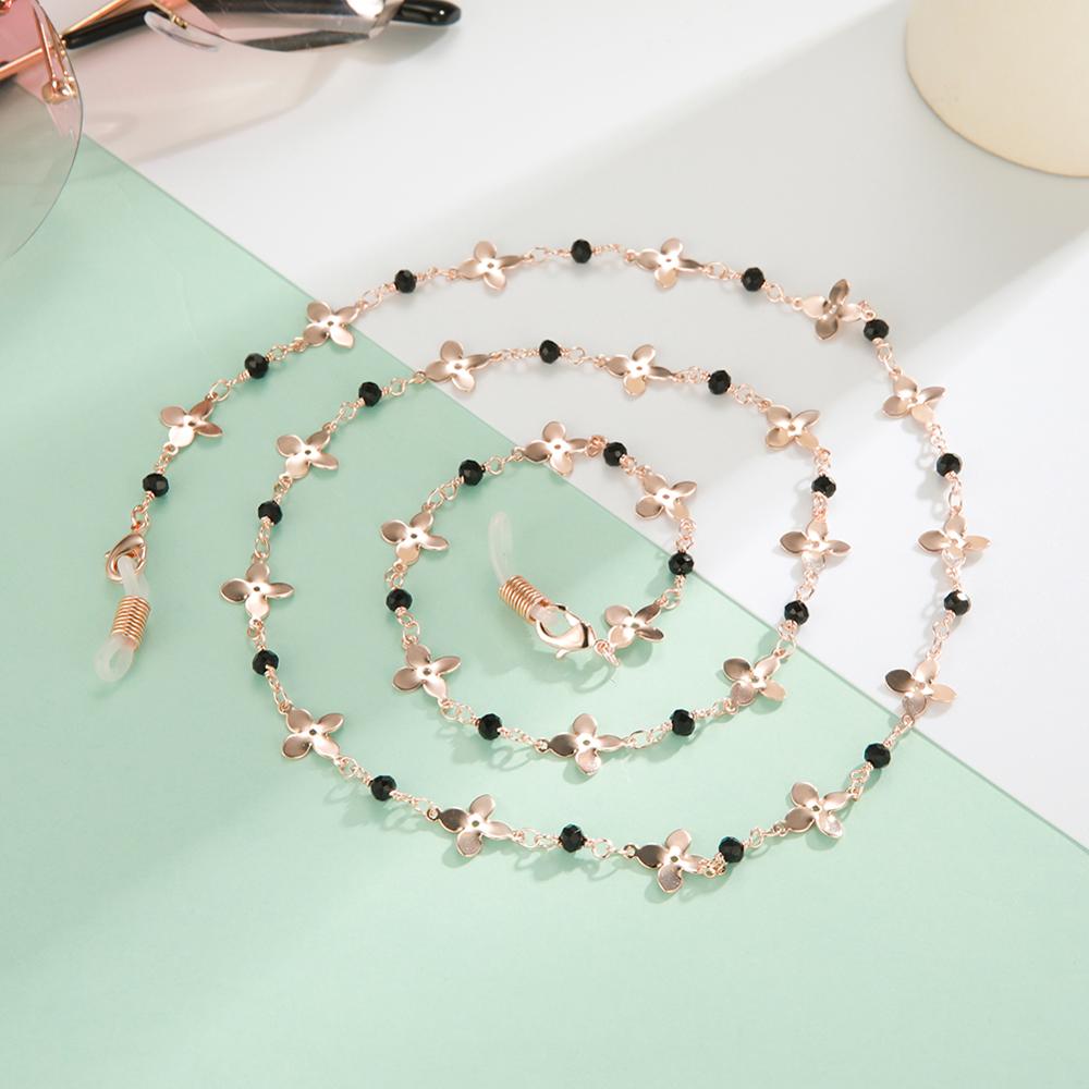 Skyrim Bloem Kralen Lanyards Voor Glazen Rose Goud Kleur Zonnebril Keten Lezen Brillen Strap Touw Eyewear Cord Voor Vrouwen