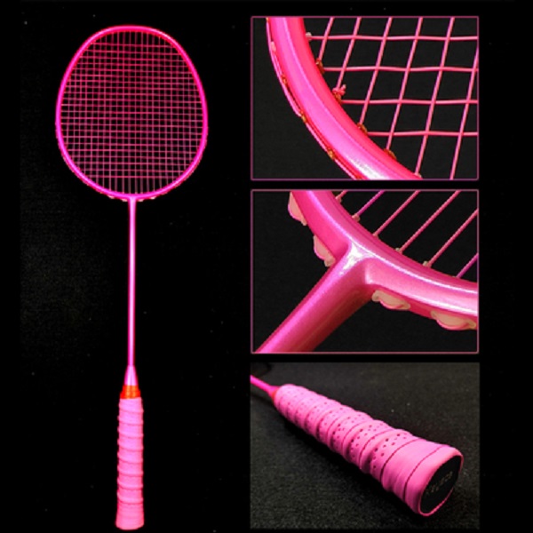 Lightest 100 Carbon Fiber Badminton Rackets String Max Tension Training Racquet With Bag Speed Sports Adult Training Racquet -40: Pink 25lb