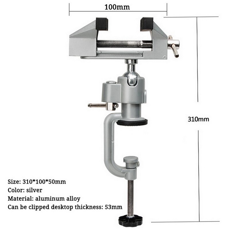 Universal Table Vise With 360 Degrees Swiveling Head Clamp For Crafting Painting Sculpting Electronics Soldering